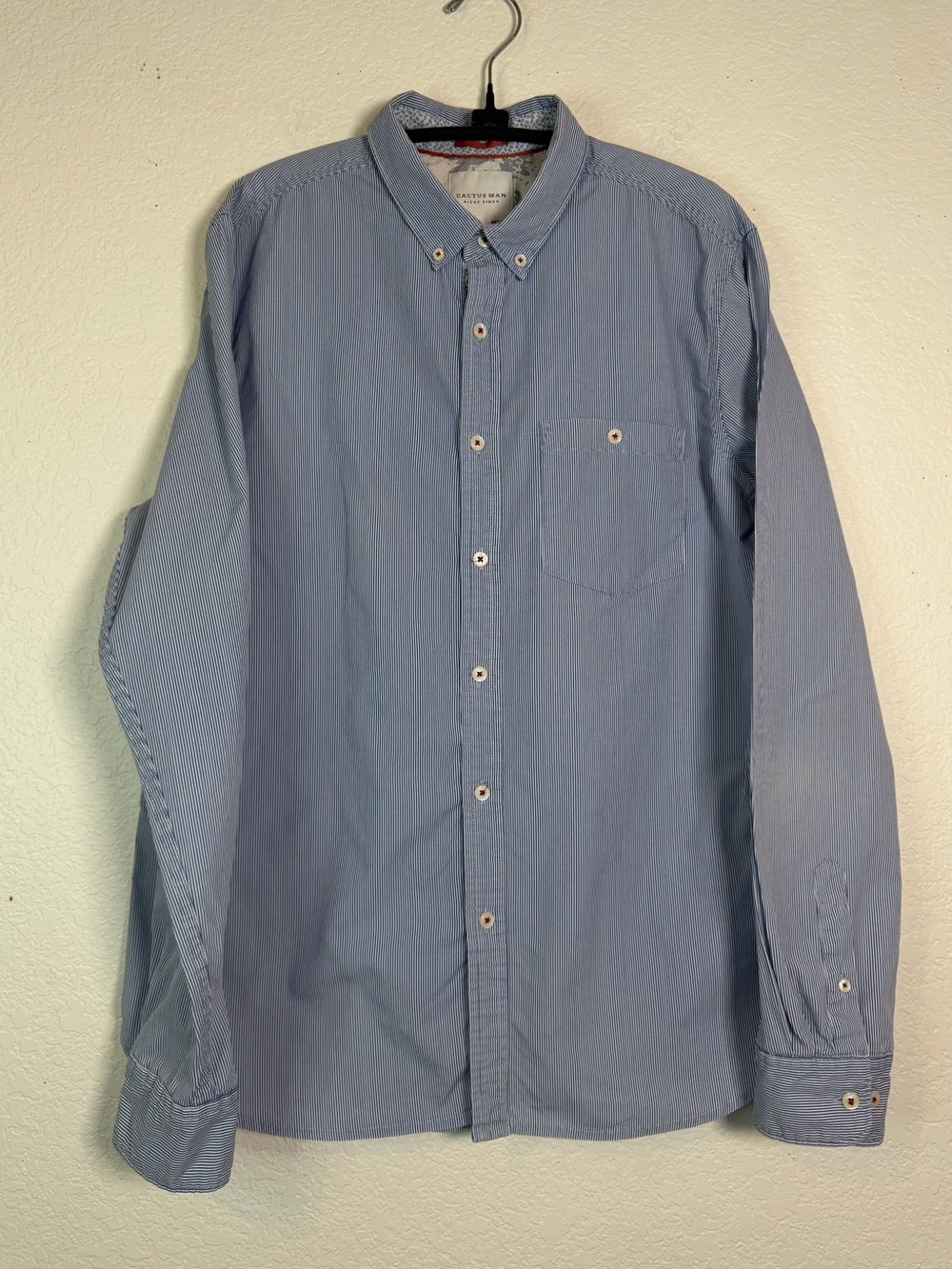 Cactus Man Ricky Singh Slim‎ Fit Men’s Button-Up, Size L